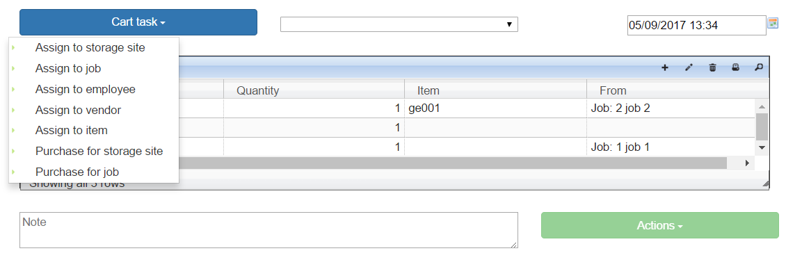 Cart with task list