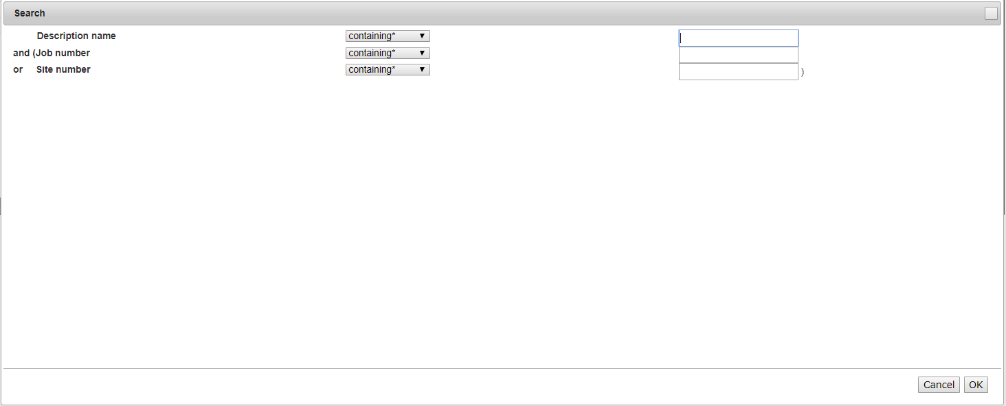 Mobile find order default search screen
