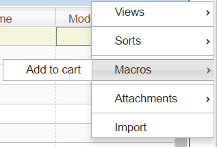 Add to cart macro