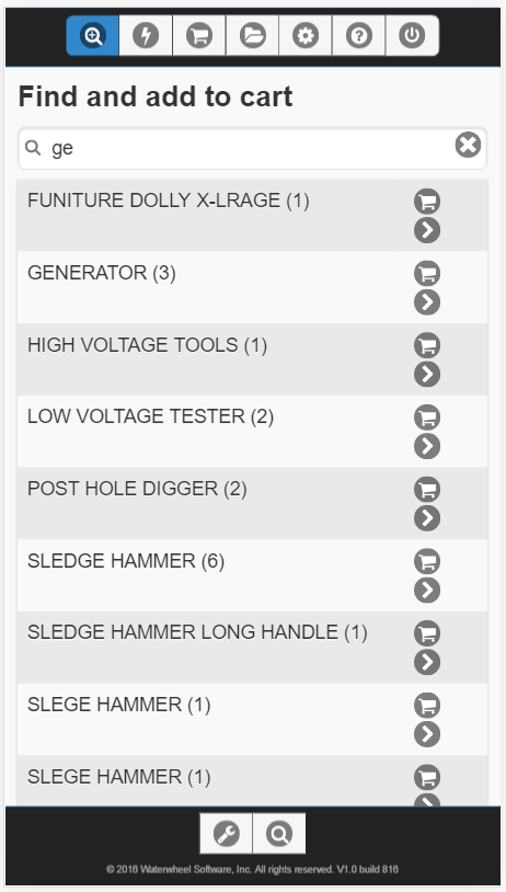 Mobile find order search
