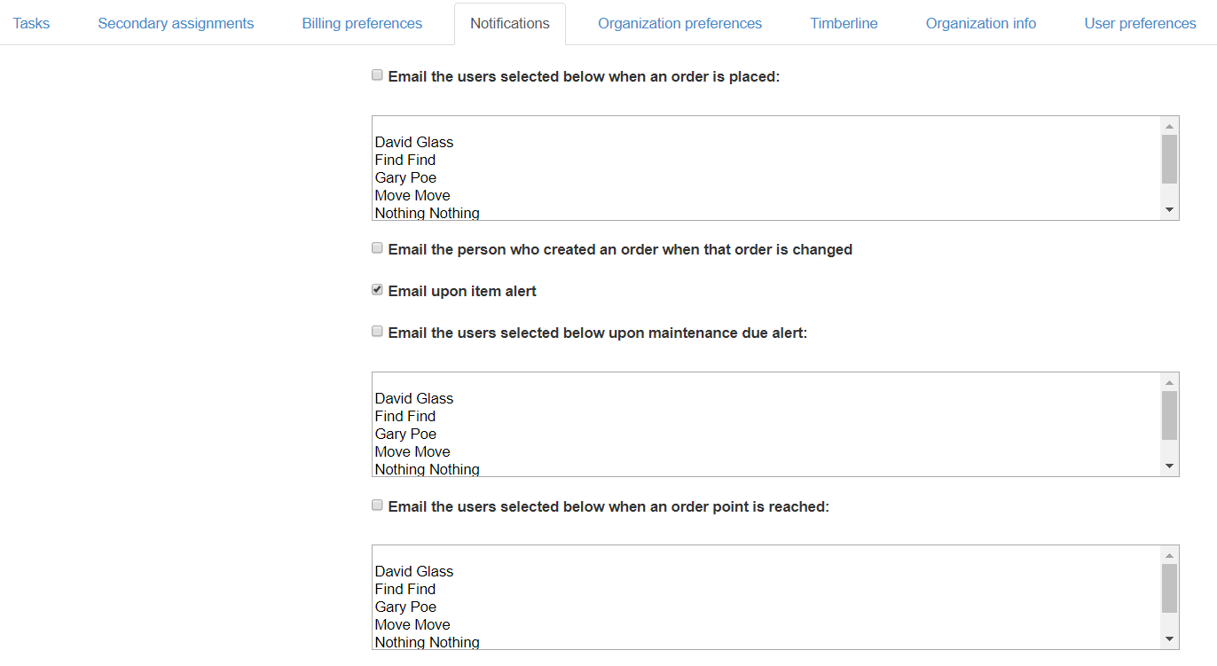 Notification preferences
