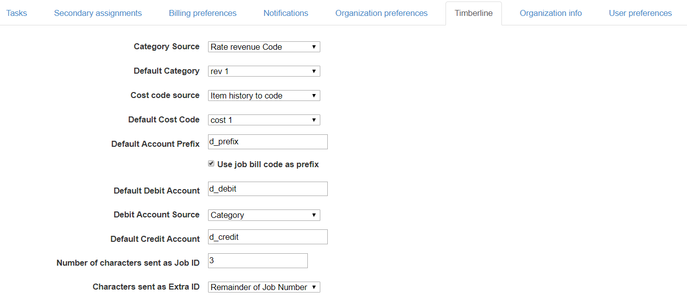Organization info
