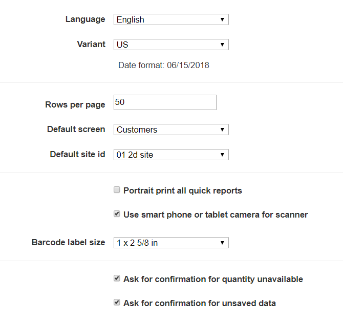 User preferences